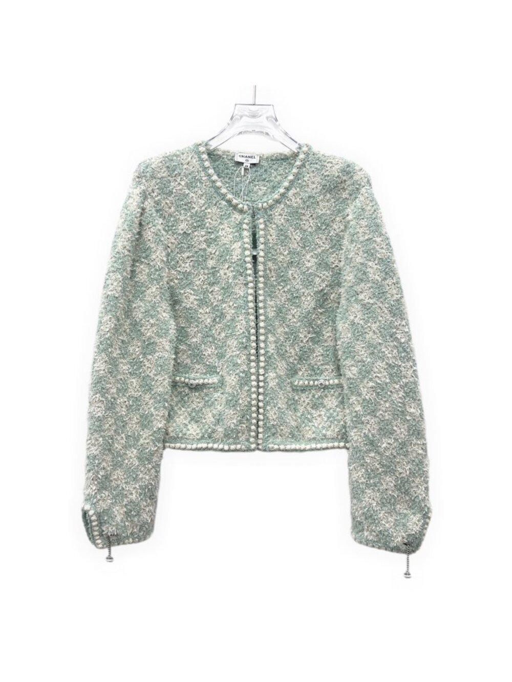 Chanel 23S Light Green Tweed Jacket